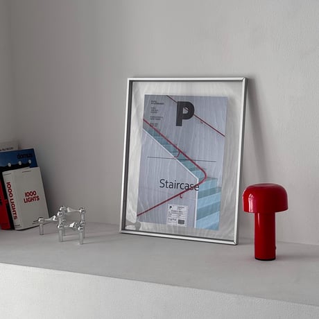 poster-03190　Staircase on  Silver Frame Art Poster 50×40cm