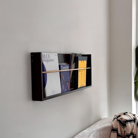 wallrack-03058　Natural Wood Wall Magazine Shelf W90cm