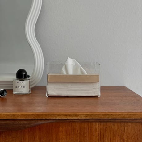 tissuebox-03051　Clear Case Wooden Tissue Case