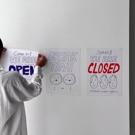 poster-03184　OPEN BREAKTIME CLOSED Poster 30×40cm
