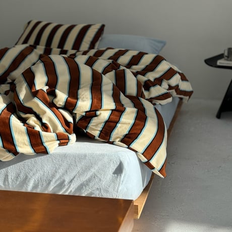 beddingsets-03063　Cream×Brown Warm Stripe Bedding Sets