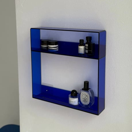 wallrack-03057　Color Acrylic Open Wall Shelf 2Tier