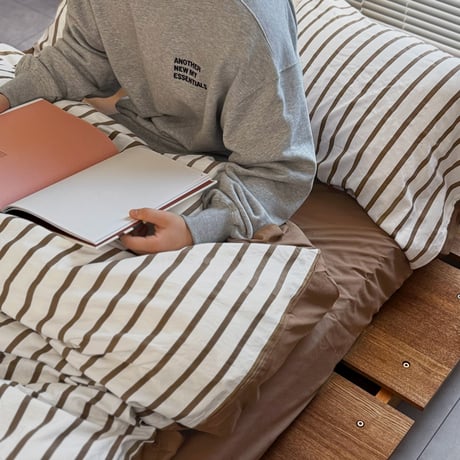 beddingsets-03136　Stripe×Brown Stripe Bedding Sets