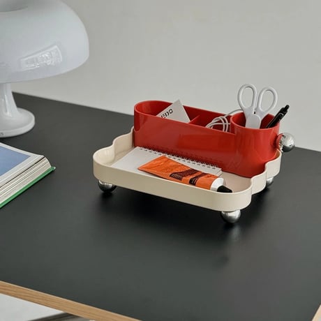 stationery-03027　Silver Ball Stand Bicolor Multi Organizer