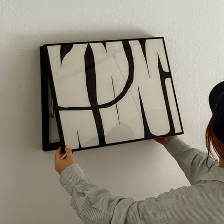 poster-03163　Switch Hide Black & White Abstract Art Panel Poster 45×35