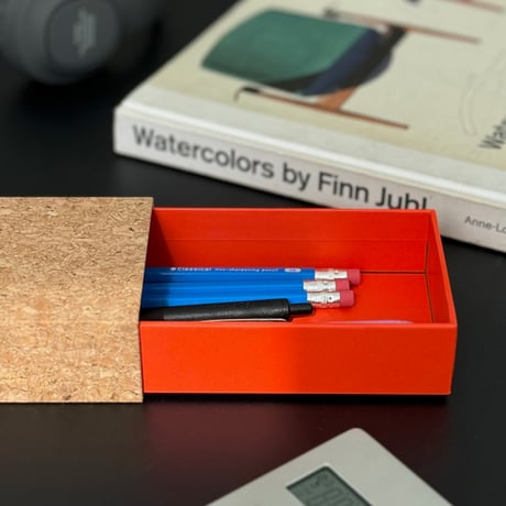 stationery-03051　Cork Cover Slide Type Accessory Storage Box