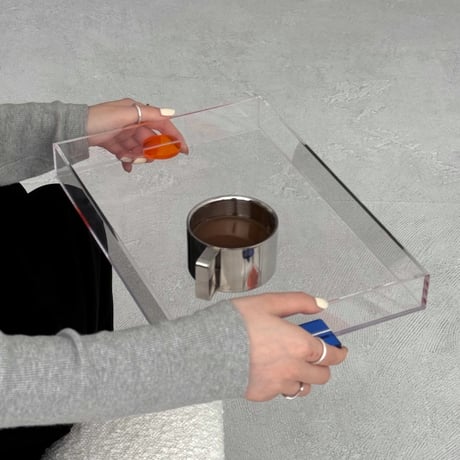 tray-03141　Color Handle Clear Tray