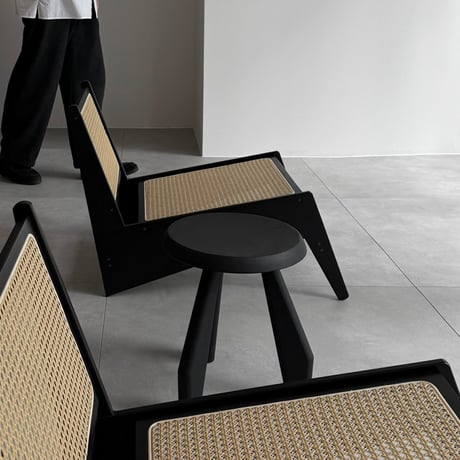 chair-03105　Rattan Armless Lounge Chair Black