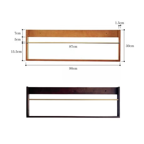 wallrack-03058　Natural Wood Wall Magazine Shelf W90cm