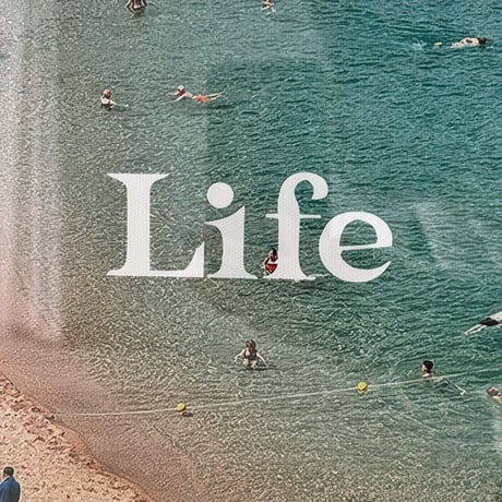 poster-03182　Beach Life on Black Frame Art Poster 50×40cm