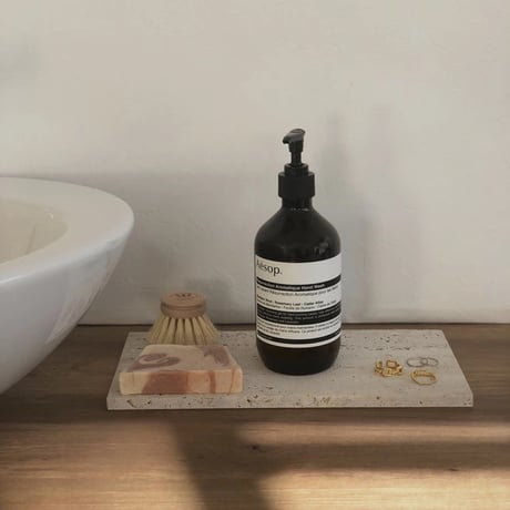 plate-03059　Italian Natural Marble Travertine Stone Plate Tray 30x15