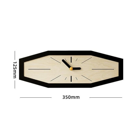 clock-03079　Octagon Black Frame Wall Clock
