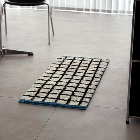 mat-03104　Blue Line Graphcheck Runner Rug 50x120cm