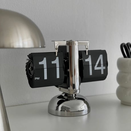 clock-03042　Stainless Steel Flip Table Clock
