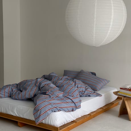 beddingsets-03042　Blue×Red Thick and Thin Stripe Bedding Sets