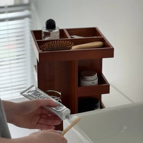 rack-03098　Natural Wood 360 Degree Rotating Desktop Storage Rack