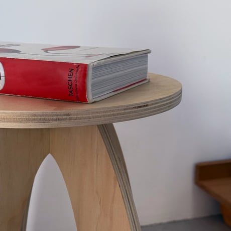 stool-03062　Natural Wood Curve Leg Stool