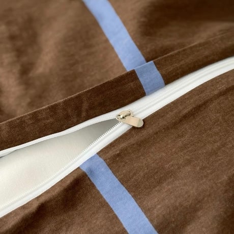 beddingsets-03082　Brown×Blue Pencil Stripe Bedding Sets