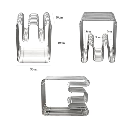 table-03231　W-shaped Wire Rack Magazine Rack Side Table