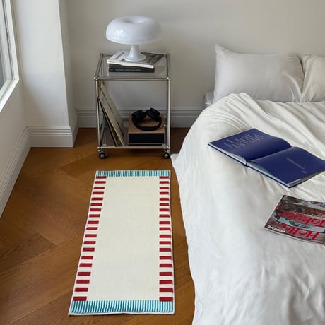 rug-03099　red×blue Long rug 40×120cm