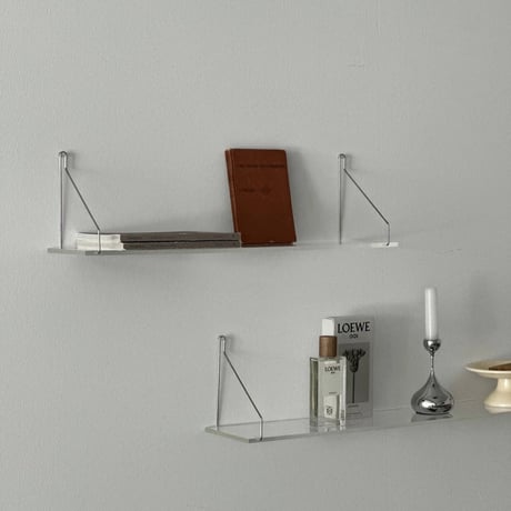 shelf-03030　Hang Silver Clear Wall Shelf 60cm/80cm