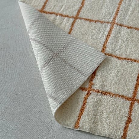 rug-03080　Orange Graph Check Rug 80×120