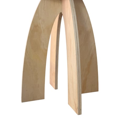 stool-03062　Natural Wood Curve Leg Stool