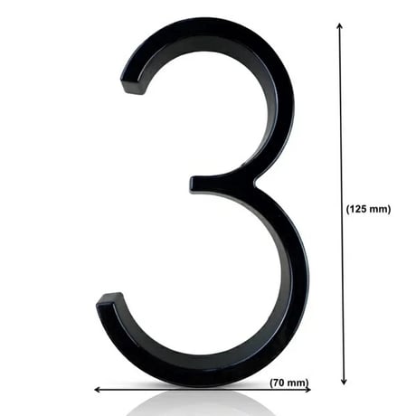 sign-03004　12.5cm Black Studded Raised House Numbers