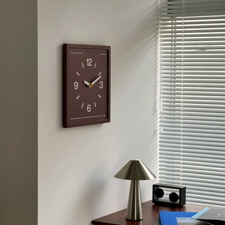 clock-03113　Brown / Green Color Panel Square Wall Clock Silent