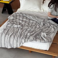 blanket-03045　Thick and Thin Stripe Cool Touch Fabric Blanket
