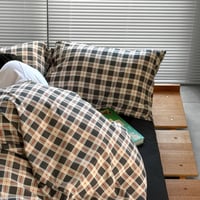 beddingsets-03150　Red Line Tartan Check Duvet Cover Set