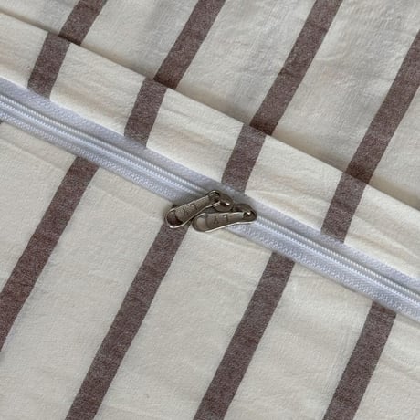 beddingsets-03091　Ecru×Mocha Stripe Bedding Sets