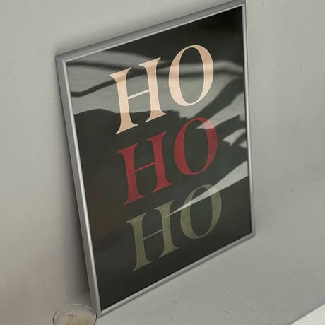 poster-03128　Graphic Xmas Christmas Poster WWith Silver Frame 50×40