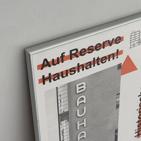 poster-03134　BAUHAUS Orange Silver Frame Poster 70×50