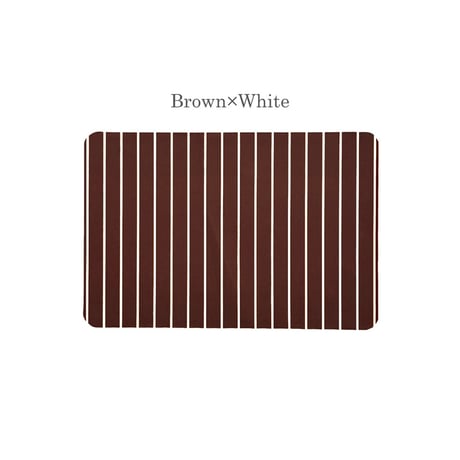 mat-03099　Pencil Stripe Brown/Blue Diatomite Quick-Dry Mat