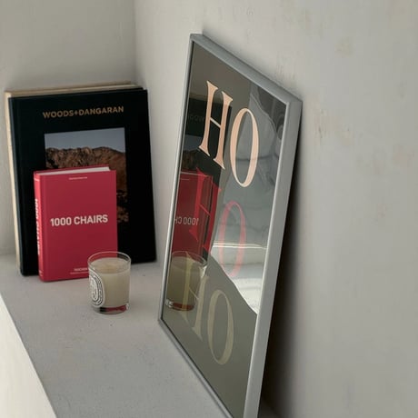 poster-03128　Graphic Xmas Christmas Poster WWith Silver Frame 50×40