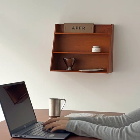 wallrack-03054　Natural Wood Slope Wall Shelf 40×33