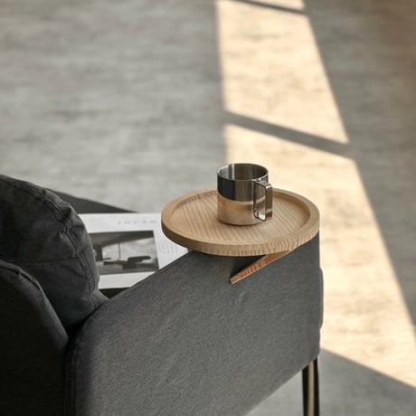 tray-03109　Wood Round Sofa Arm Tray
