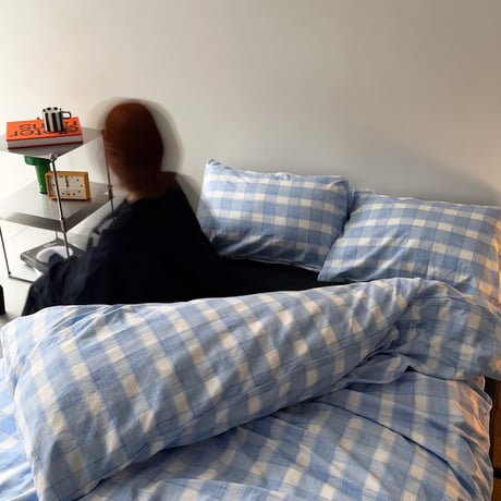 beddingsets-03156　Light Blue × Navy Gingham Check Duvet Cover Set