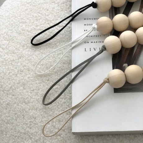 interior-03019　Natural Wood Ball Curtain Holder Sold Individually