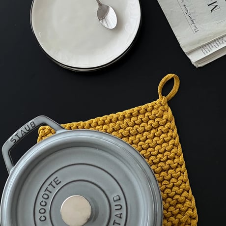 potstand-03012　Square Cotton Rope Knitted Pad Trivet Coaster