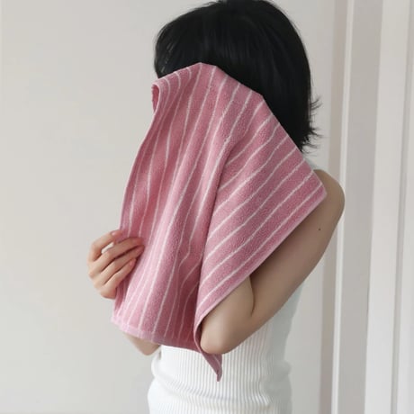 towel-03026　PK Color Pencil Stripe Bath/Face Towel