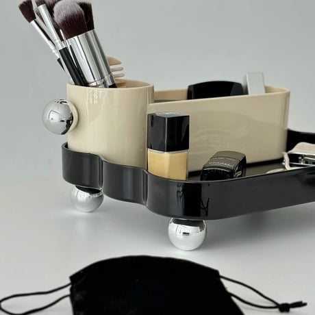 stationery-03027　Silver Ball Stand Bicolor Multi Organizer