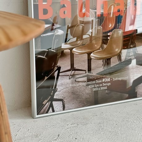 poster-03116　Bauhaus TAKE A BREAK Silver Frame Art Poster 70×50