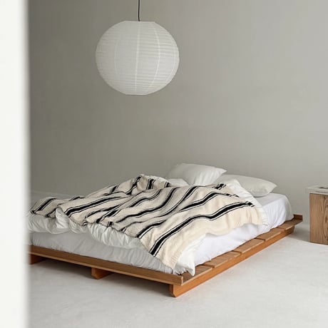 bedthrow-03018　Striped​​​ Blanket​​​ Bed​​​ Throw​​​ Off​-White​×​Black​​​ 120​×170