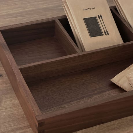 tray-03124　Casser Amenity Box Wood Multi Storage Tray
