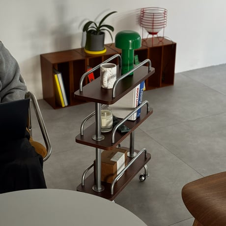 wagon-03039　3-Tier Wood Shelf Wagon with Casters