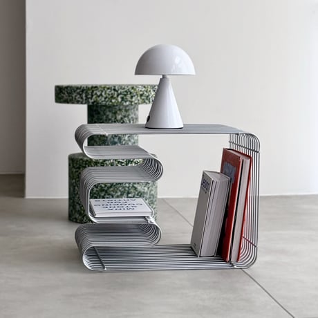 table-03231　W-shaped Wire Rack Magazine Rack Side Table