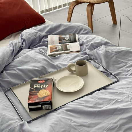 table-03229　Silver Frame Handle Tray Coffee Table