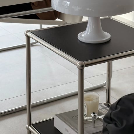 table-03186　Stainless Steel Frame Modular Side Table With Castors